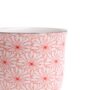 Liberte Porcelain Pot and Saucer Set – Red Flowers – 3.25″